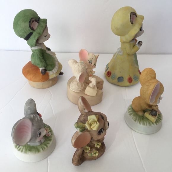 Vintage Porcelain Set of 6 Mouse Figurines - Picture 7 of 9